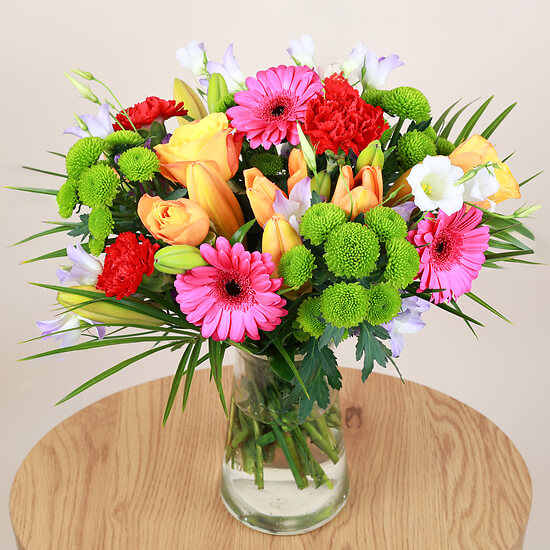 Strauß Festlichkeit in Gelb‑Orange‑Rosa